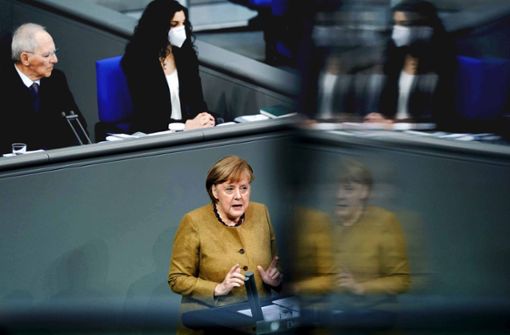 Angela Merkel hat am Donnerstag ihre erste Regierungserklärung des Jahres abgegeben. Foto: dpa/Bernd von Jutrczenka