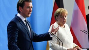 Wenn Sebastian Kurz redet, hat Angela Merkel meist nicht viel zu lachen. Foto: AFP