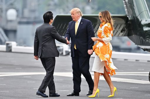 Die Trumps haben ihre Japan-Reise mit Besuchen bei örtlichen und amerikanischen Truppen abgerundet. Foto: Getty Images
