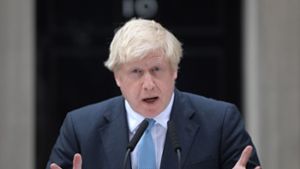 Premierminister Boris Johnson  vor seinem Amtssitz in der Londoner Downing Street Foto:  