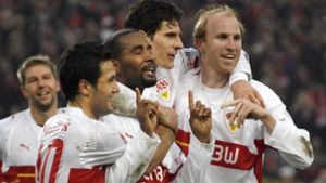 Für Cacau, Mario Gomez und Co. gab es mit dem VfB Stuttgart gegen Werder Bremen oftmals Grund zur Freude. Foto: dpa